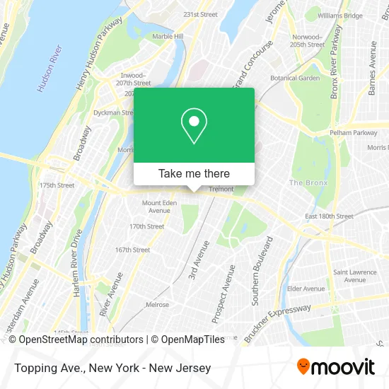 Topping Ave. map