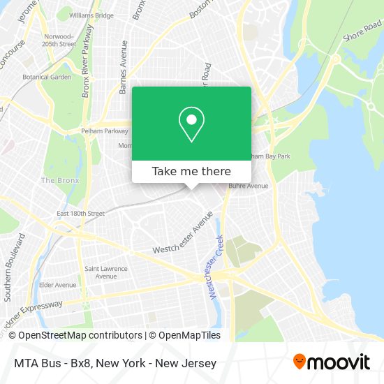 MTA Bus - Bx8 map