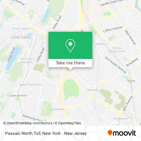 Passaic North Toll map