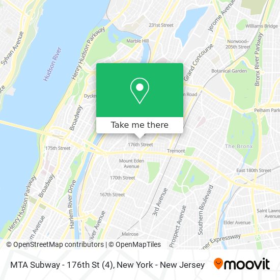 MTA Subway - 176th St (4) map