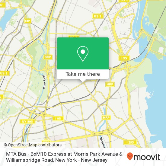 MTA Bus - BxM10 Express at Morris Park Avenue & Williamsbridge Road map