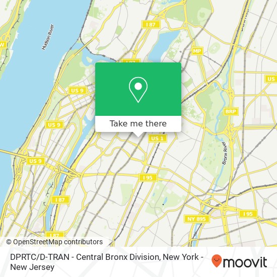 Mapa de DPRTC / D-TRAN - Central Bronx Division