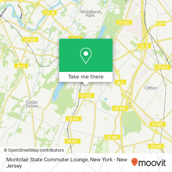 Mapa de Montclair State Commuter Lounge
