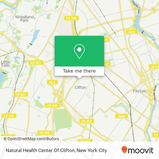 Mapa de Natural Health Center Of Clifton