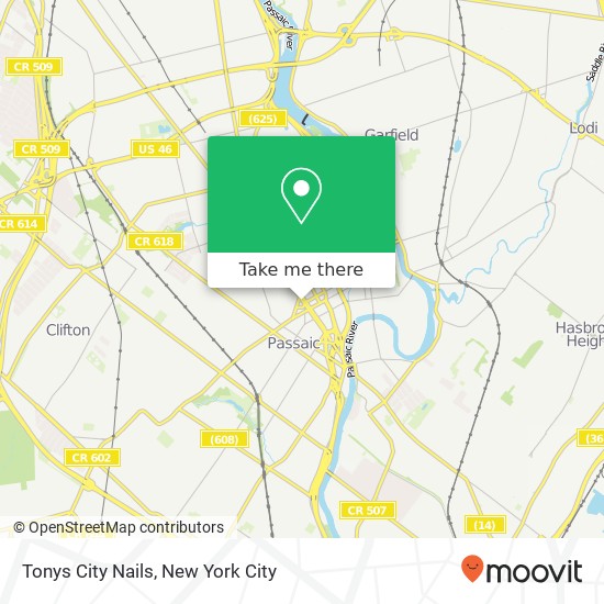 Tonys City Nails map