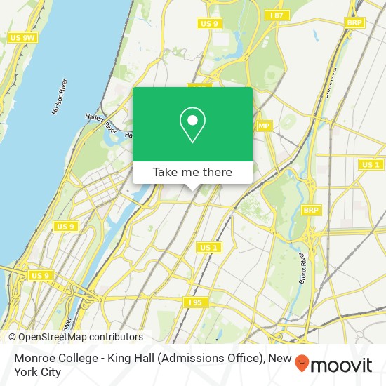 Monroe College - King Hall (Admissions Office) map