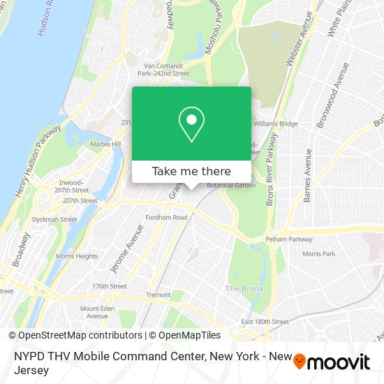 NYPD THV Mobile Command Center map