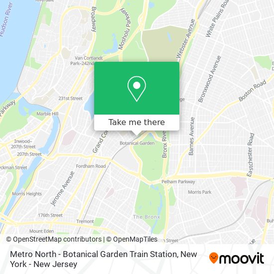 Metro North - Botanical Garden Train Station map