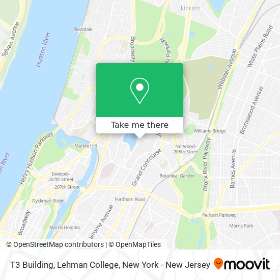 T3 Building, Lehman College map