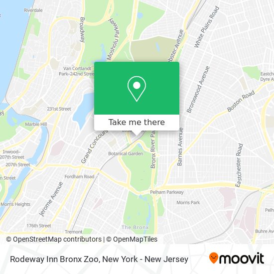 Rodeway Inn Bronx Zoo map