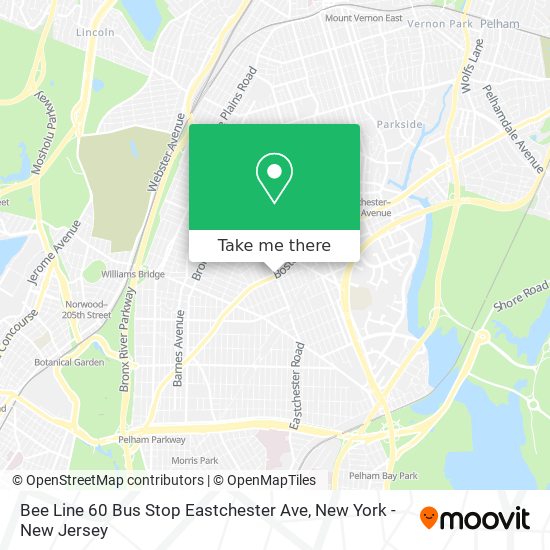 Bee Line 60 Bus Stop Eastchester Ave map