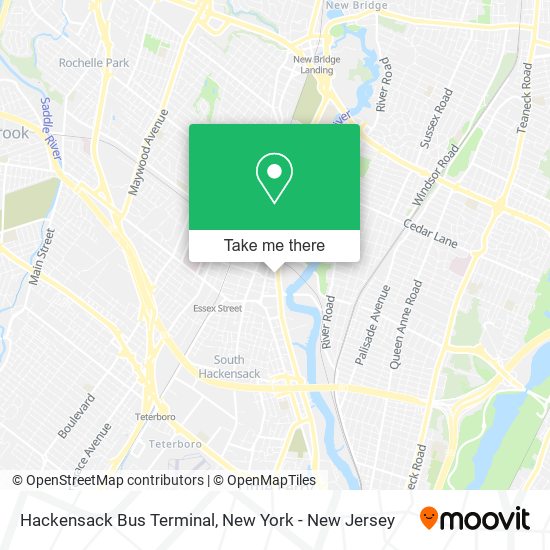 Hackensack Bus Terminal map