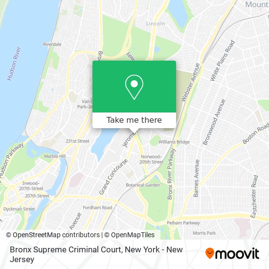 Bronx Supreme Criminal Court map