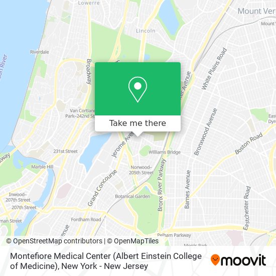 Mapa de Montefiore Medical Center (Albert Einstein College of Medicine)