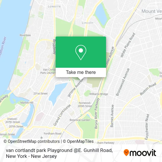 van cortlandt park Playground @E. Gunhill Road map
