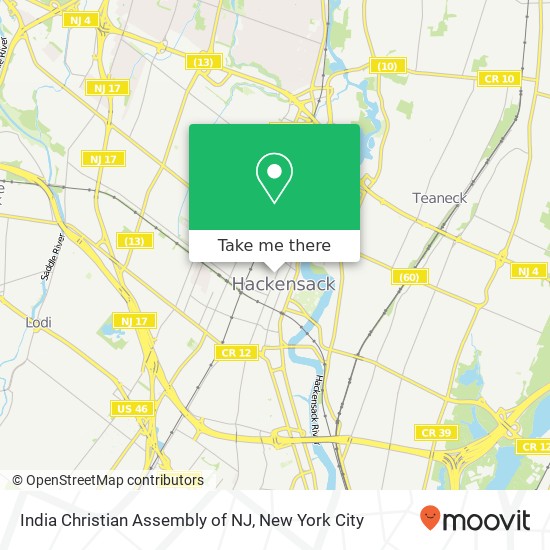 India Christian Assembly of NJ map