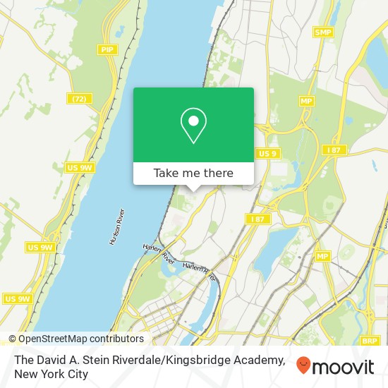 The David A. Stein Riverdale / Kingsbridge Academy map