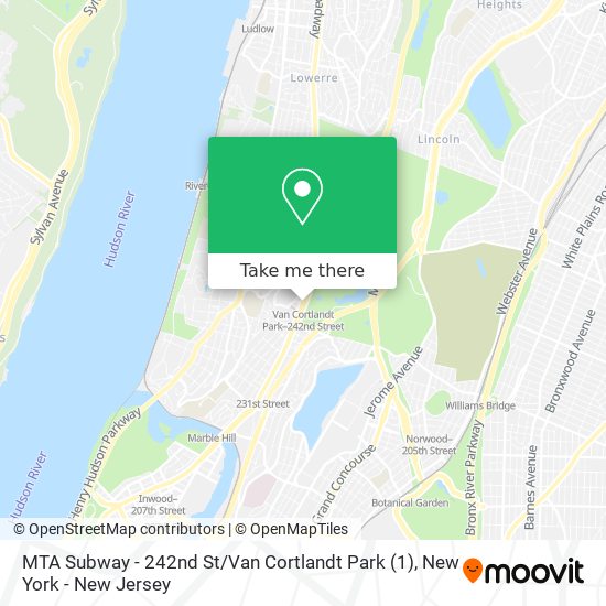 MTA Subway - 242nd St / Van Cortlandt Park (1) map