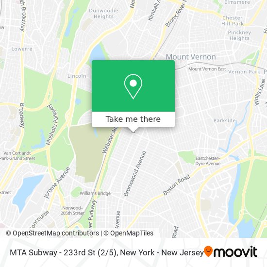 Mapa de MTA Subway - 233rd St (2/5)