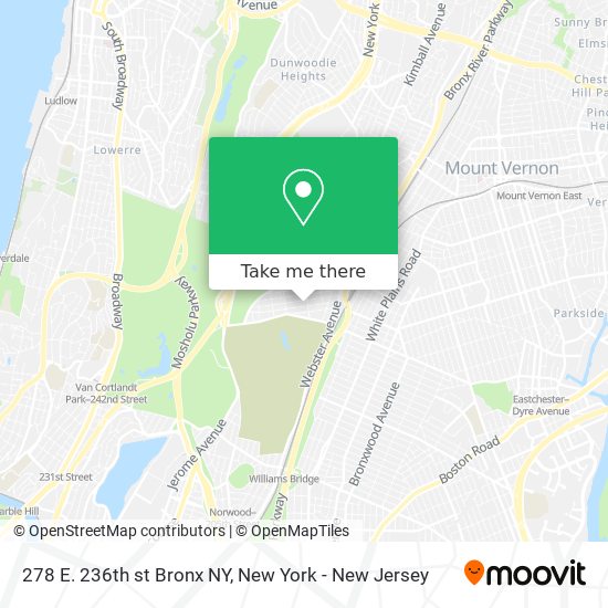 Mapa de 278 E. 236th st Bronx NY