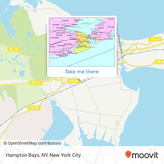 Hampton Bays, NY map