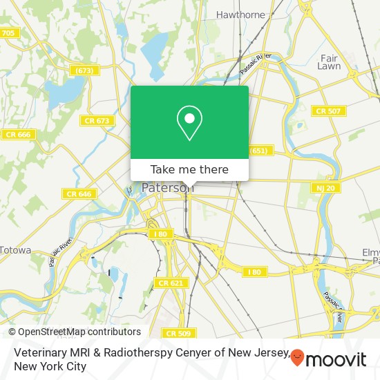 Veterinary MRI & Radiotherspy Cenyer of New Jersey map