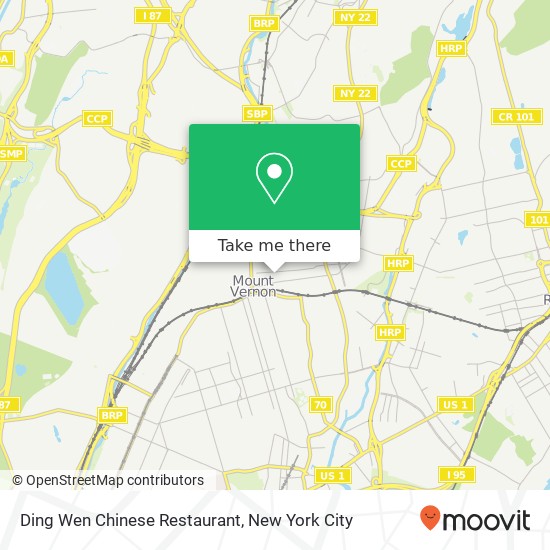Mapa de Ding Wen Chinese Restaurant