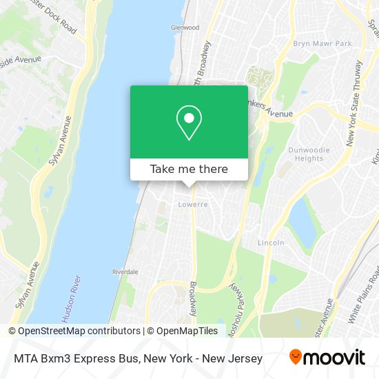 MTA Bxm3 Express Bus map