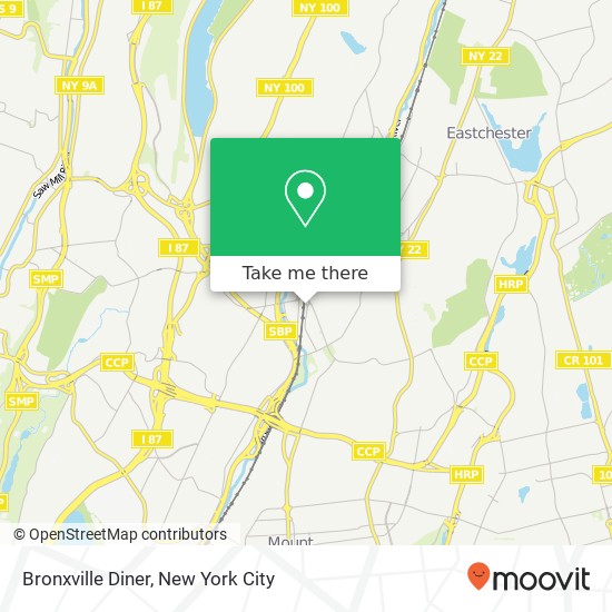 Mapa de Bronxville Diner
