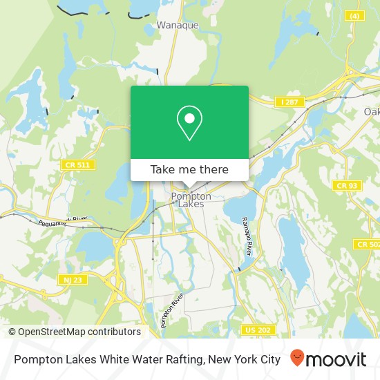 Pompton Lakes White Water Rafting map