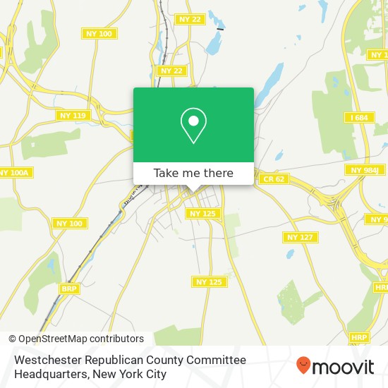 Westchester Republican County Committee Headquarters map