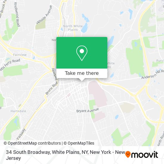 Mapa de 34 South Broadway, White Plains, NY