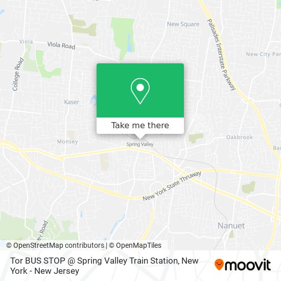 Mapa de Tor BUS STOP @ Spring Valley Train Station