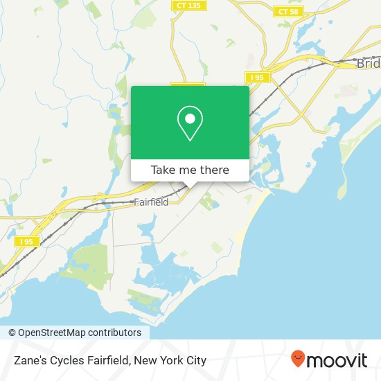 Zane's Cycles Fairfield map