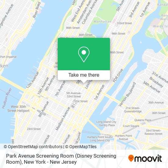 Mapa de Park Avenue Screening Room (Disney Screening Room)