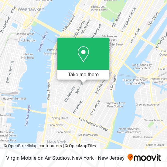 Virgin Mobile on Air Studios map