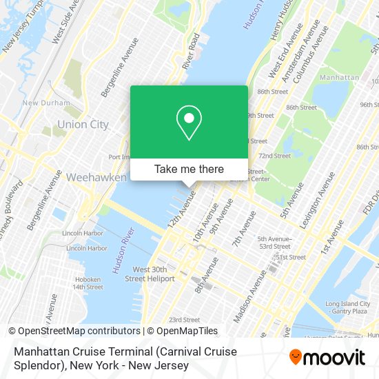 Mapa de Manhattan Cruise Terminal (Carnival Cruise Splendor)