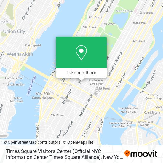 Mapa de Times Square Visitors Center (Official NYC Information Center Times Square Alliance)