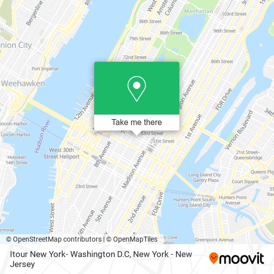 Mapa de Itour New York- Washington D.C