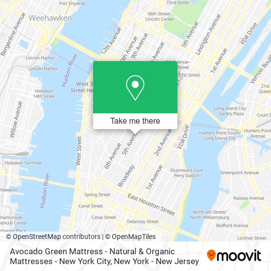 Avocado Green Mattress - Natural & Organic Mattresses - New York City map