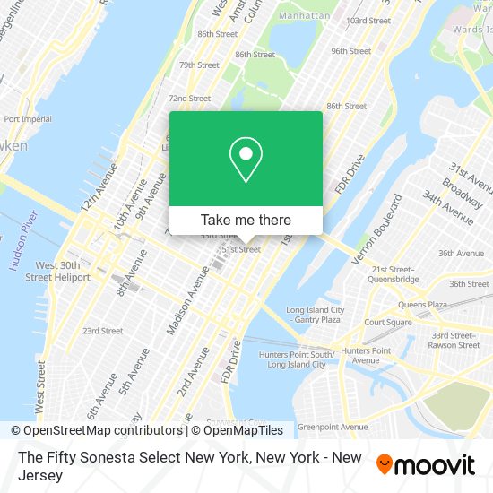 The Fifty Sonesta Select New York map