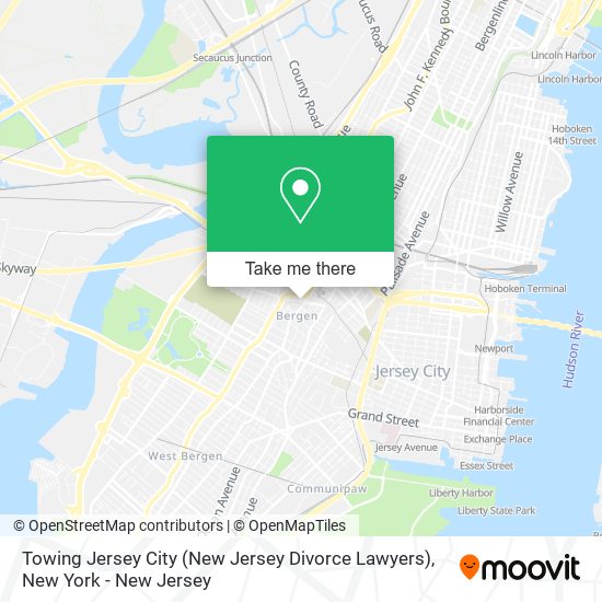 Mapa de Towing Jersey City (New Jersey Divorce Lawyers)