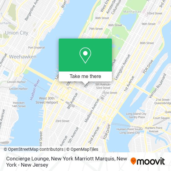 Mapa de Concierge Lounge, New York Marriott Marquis