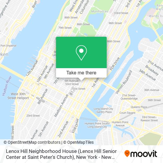 Mapa de Lenox Hill Neighborhood House (Lenox Hill Senior Center at Saint Peter's Church)