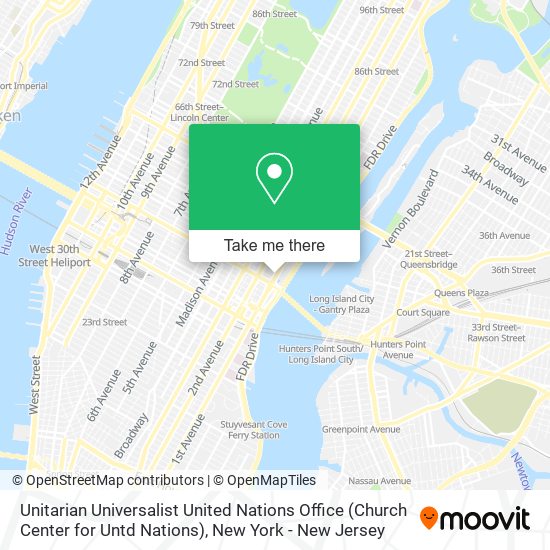 Unitarian Universalist United Nations Office (Church Center for Untd Nations) map