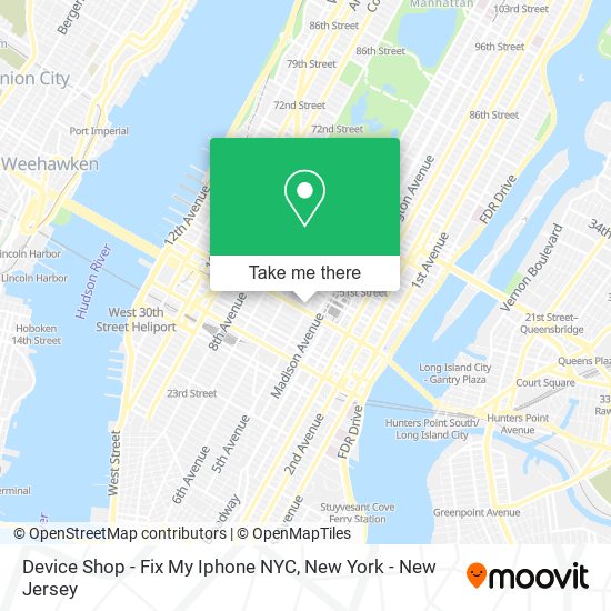 Device Shop - Fix My Iphone NYC map