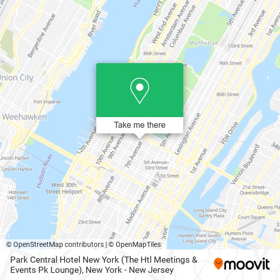 Park Central Hotel New York (The Htl Meetings & Events Pk Lounge) map