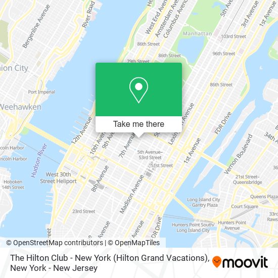 Mapa de The Hilton Club - New York (Hilton Grand Vacations)