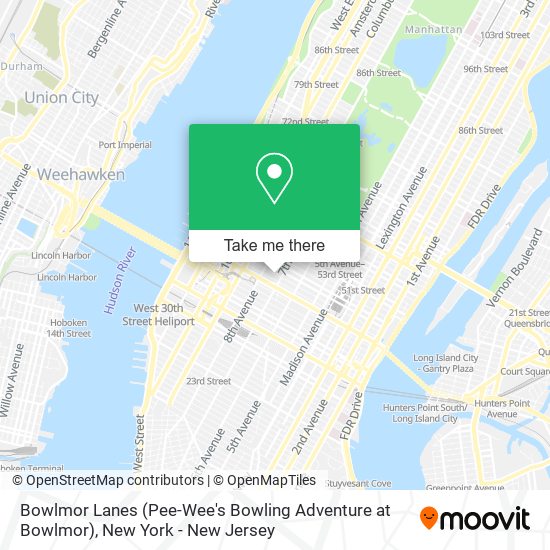 Bowlmor Lanes (Pee-Wee's Bowling Adventure at Bowlmor) map