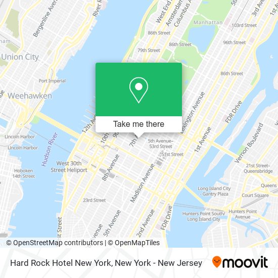 Hard Rock Hotel New York map
